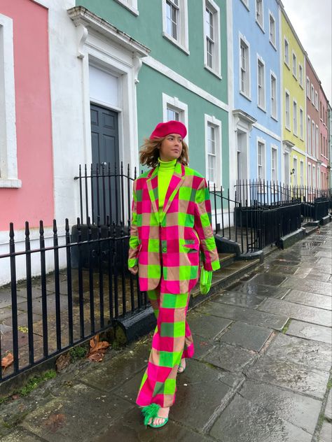 Funky Eclectic Fashion, Maximalist Colorful Outfits, Creative Aesthetic Outfit, Colorful Bold Outfits, Bold Colour Outfit, Bold Fashion Aesthetic, Campy Outfits Aesthetic, Crazy Colorful Outfits, Summer Maximalist Fashion