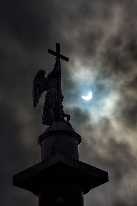 An Angel, The Moon, Angel, Moon, Statue