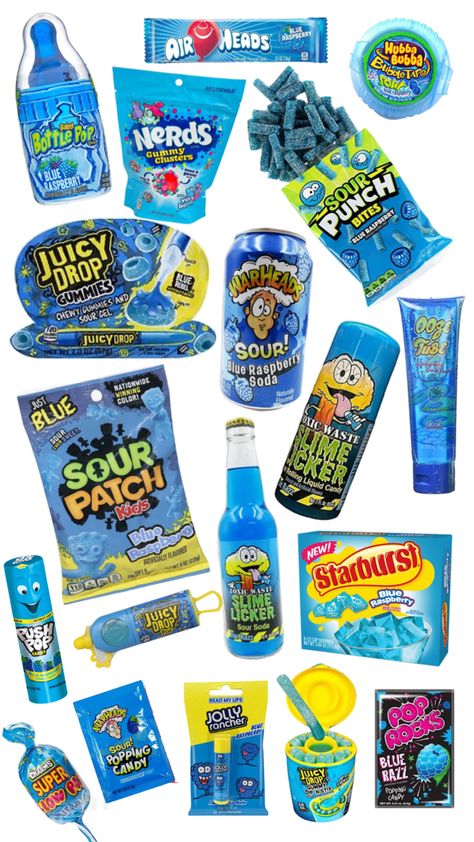 Blue Snacks, Sleepover Snacks, Snack Station, Candy Gift Baskets, Best Fast Food, Amazing Food Decoration, Sleepover Food, Junk Food Snacks, Food Babe