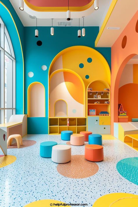 Kg School Design, Creative Corner Ideas, Play Corner Ideas, Playing Room Design, Daycare Room Design, Children's Clinic, Kids Salon, Kindergarten Interior, Daycare Decor