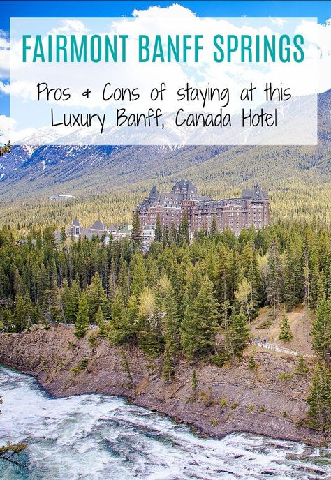 Looking for luxury lodging on your next trip to Banff? Check out our pros & cons of the Fairmont Banff Springs Hotel | #luxuryhotel, #luxury #Banff hotels, #Fairmont #Canada hotels, #Banffhotels, #luxuryBanff Canada Destinations, Winter Honeymoon, Banff Springs Hotel, Fairmont Banff Springs, Alberta Travel, Fairmont Banff, Canada Vacation, Canada Travel Guide, Banff Canada