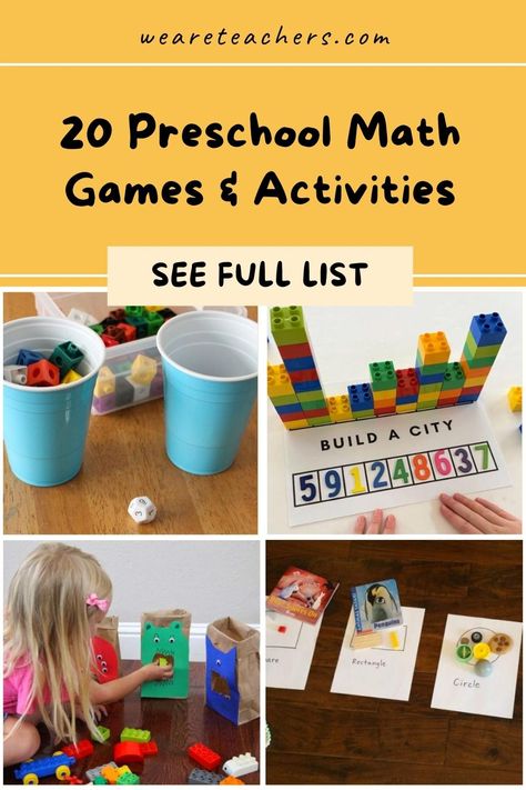 Preschool Math Games and Activities to Engage Young Learners Fun Math Games For Preschoolers, Early Childhood Math Activities, Math Exploration Activities, Preschool Math Games Pre K, Montessori Pre Math Activities, Printable Games For Preschoolers, Preschooler Math Activities, Activities For Gifted Preschoolers, Fast Finisher Activities Preschool