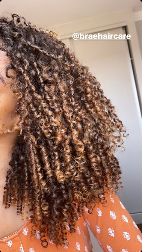 Curly Afro Hair, Dyed Curly Hair, Highlights Curly Hair, Blonde Curly Hair, Dyed Hair Inspiration, Colored Curly Hair, Dyed Natural Hair, Hairdos For Curly Hair, Pretty Hair Color