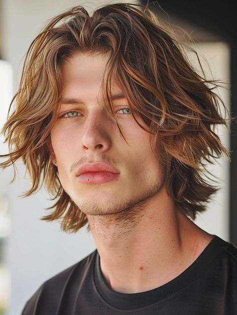 27 Layered Hairstyles for Men From Short to Long Including Medium Length Shaggy and Korean Styles Length Hair Men Long, Heart Shaped Face Long Hair, Men Medium Long Haircut, Shaggy Surfer Hair, Medium Short Hair For Men, Guy Medium Length Hair, Men’s Shoulder Length Hair Layers, Boys Shoulder Length Haircut, Longish Hair Men