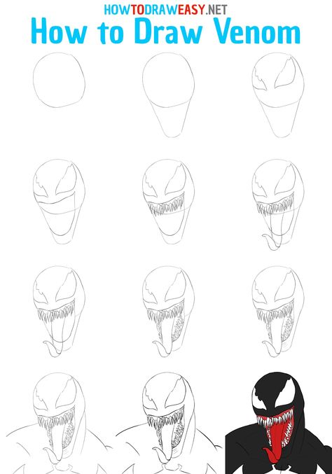 #Venom #TomHardy #Drawing #EasyDrawing #Marvel #Comics #ComicBook #Sketching #Sketch #MCU #StepbyStep #Character #Characters #SpiderMan Venom Pencil Drawings, How To Draw Loki Step By Step, Venom Art Drawing Easy, Easy Venom Drawing, How To Draw Venom Step By Step, Venom Drawing Sketch Easy, How To Draw Deku Step By Step, Spiderman Drawing Easy Step By Step, Venom Painting Easy