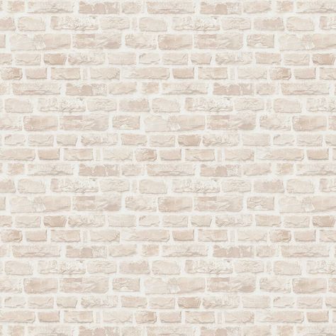 A classic faux brick effect design  with weathered detailing. Shown in the natural beige colourway. Brick Wallpaper Texture, Brick Wall Texture Pattern, Stone Brick Texture, Doll Apartment, Brick Look Wallpaper, White Brick Texture, Textured Brick Wallpaper, Bricks Texture, Bricks Wallpaper