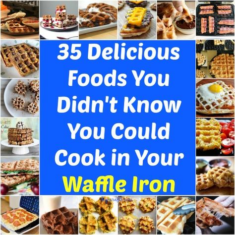 Easy recipes!! 35 Delicious Foods You Didn't Know You Could Cook in Your Waffle Iron Snacks For Sale, Waffle Ideas, Making Waffles, Easy Waffle Recipe, Waffle Iron Recipes, Dessert Waffles, Protein Recipe, Waffle Maker Recipes, Foods With Iron