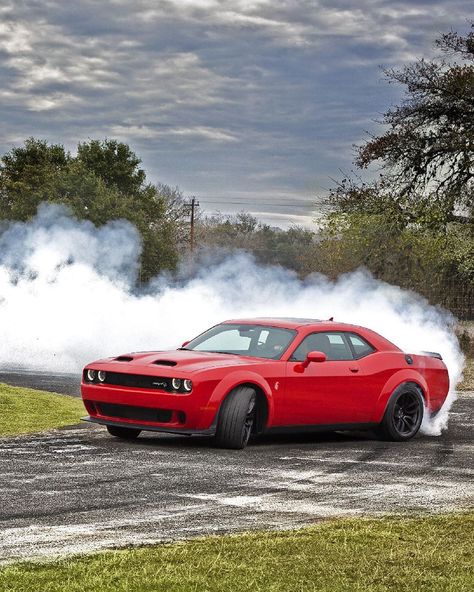 Dodge on Instagram: “The powerful sound of the Hellcat can’t be contained in a post. So tap once to see it.  #ThatsMyDodge #Dodge #Challenger #DodgeChallenger…” Dodge Challenger Hellcat Black, Cool Truck Accessories, Dodge Demon, Mustang Wallpaper, Dodge Cars, Dodge Challenger Hellcat, Aventador Svj, Fantasy Cars, Super Fast Cars