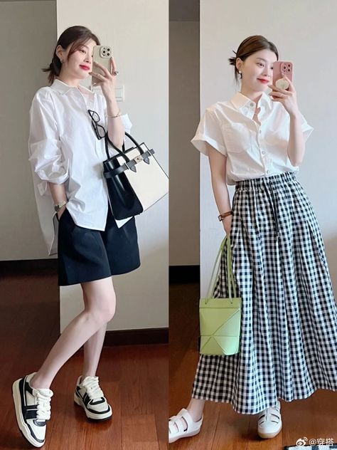 Japan Ootd Summer, Korean Classy Outfits, Innocent Fashion, Outfit China, Japan Style Outfits, Simple Work Outfits, Street Style Outfits Casual, Minimalist Fashion Women, Women Dresses Classy