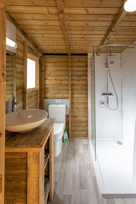 Glamping in Devon Valleyside Escapes Safari Tent Lodges Glamping Bathroom Ideas, Glamping Amenities, Safari Bathroom Ideas, Glamping Bathroom, Small Fridge Freezer, Safari Bathroom, Mediterranean Courtyard, Glamping Ideas, Luxury Glamping