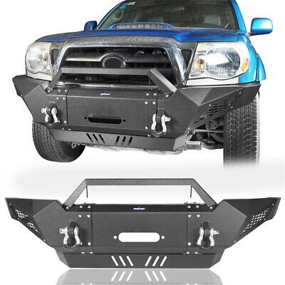 ad eBay - Steel Full Width Front Winch Bumper & LED Spotlights for Toyota Tacoma 2005-2011 - Buy Now, click the link (eBay) 2011 Toyota Tacoma, Tacoma 2005, Winch Bumpers, 2015 Toyota Tacoma, Jeep Tj, Bull Bar, Ford Parts, Jeep Gladiator, D Rings