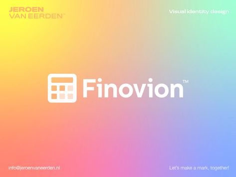 Finovion - Logo Design by Jeroen van Eerden on Dribbble Calculator Icon, Visual Identity Design, A Log, Marketing Strategy Social Media, Brand Awareness, Clean Design, Infographic Design, Identity Design, Visual Identity