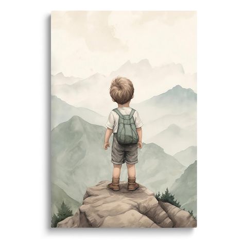 PRICES MAY VARY. Adorable Design: This baby boy nursery wall decor features an adventurous watercolor mountain design that adds a playful and whimsical feel to the space. Perfect for creating a nature-inspired, woodland theme in your child's room. High-Quality Print: Our wall art is printed on high-quality materials ensuring vibrant colors that won't fade over time. It will remain as captivating as it was on day one, capturing your child's imagination and curiosity. Versatile Sizes: Available in Nature Nursery Wall Art, Adventure Travel Nursery, Baby Boy Nursery Art Prints, Mountain Wall Decals, Forest Inspired Nursery, Nature Themed Decorations, Mountain Theme Decor, Whimsical Woodland Art, Woodsy Themed Nursery