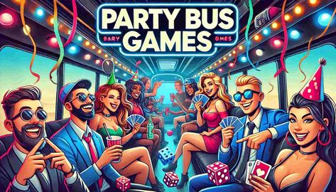 20+ Party Bus Games For Friends, Couples, And Bachelorette Party Bachelorette Party Bus Games, Bus Trip Games For Adults, Bus Games For Adults, Party Bus Games For Adults, Bachelorette Party Bus Ideas, Party Bus Themes For Adults, Party Bus Themes, Party Bus Games, Kids Party Bus