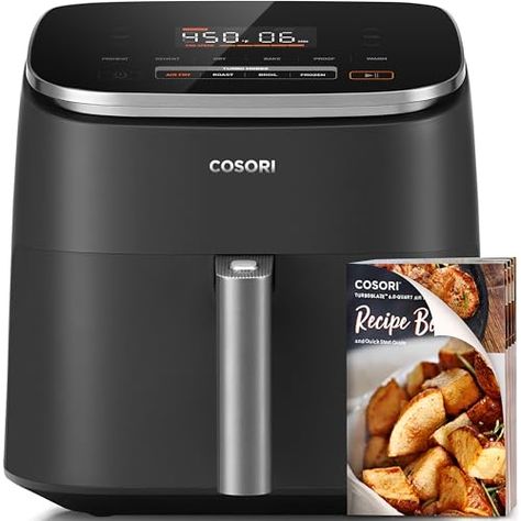 Limited-time deal: COSORI Air Fryer 9-in-1, Compact & Large 6 Qt, 5 Fan Speeds with 450F for Crispy, 95% Less Oil, 100+ In-App Recipes with Nutrients, Fast Roast, Bake, Dehydrate, Reheat, Frozen, Broil, Proof, Gray Cosori Air Fryer, Air Fryer Review, Food Nutrition Facts, Large Family Meals, Best Air Fryers, Business Board, Air Frying, Full Meal Recipes, Shopping Ideas