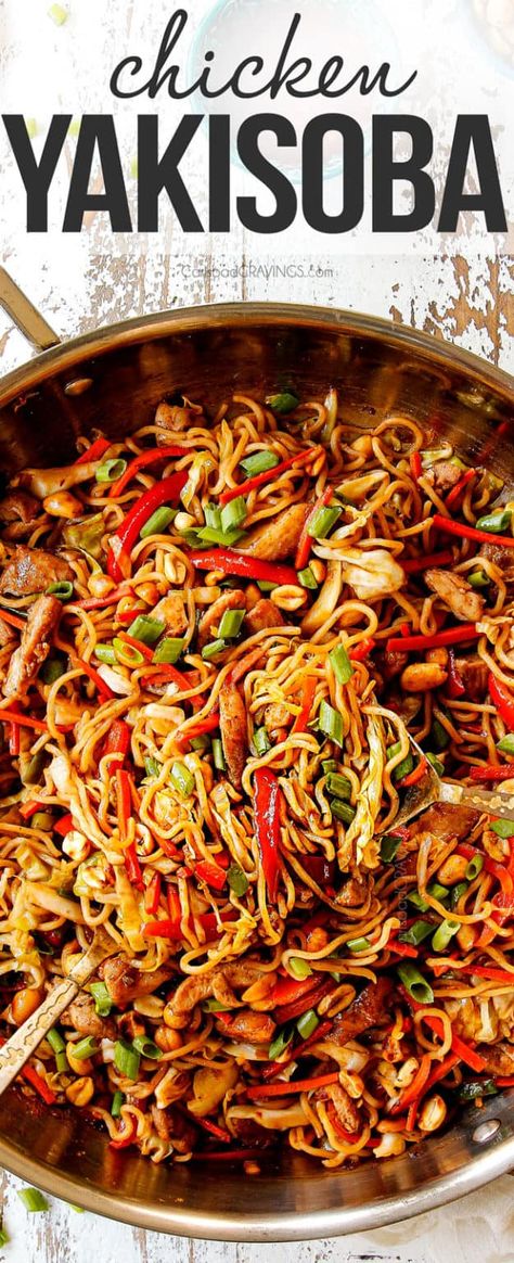 Chicken Yakisoba Recipe Easy, Yakisoba Recipe Chicken, Yakisoba Noodles Recipe, Yakisoba Recipe, Chicken Yakisoba, Asian Chili Sauce, Yakisoba Noodles, Yaki Soba, Carlsbad Cravings