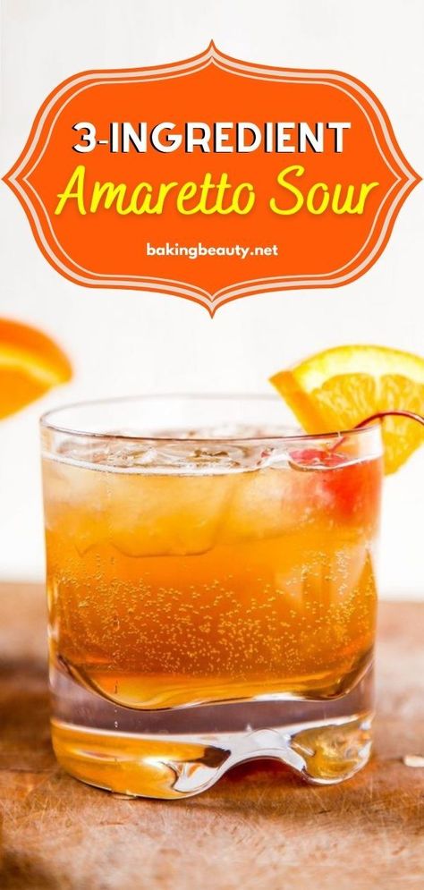 Here's the best amaretto sour recipe that's unique, refreshing, and only requires 3 ingredients! It's your perfect summer cocktail recipe! If you wonder how to make an amaretto sour, be sure to check this out. Enjoy! Frozen Amaretto Sour, Amaretto Freeze Recipe, How To Make Amaretto Sour, Virgin Amaretto Sour, Amaretto Vodka Drinks Recipes, Amoretto Sour Recipe Easy, Amarillo Sour Drink Recipe, Amoretto Sour Recipe, Mixed Drinks With Amaretto