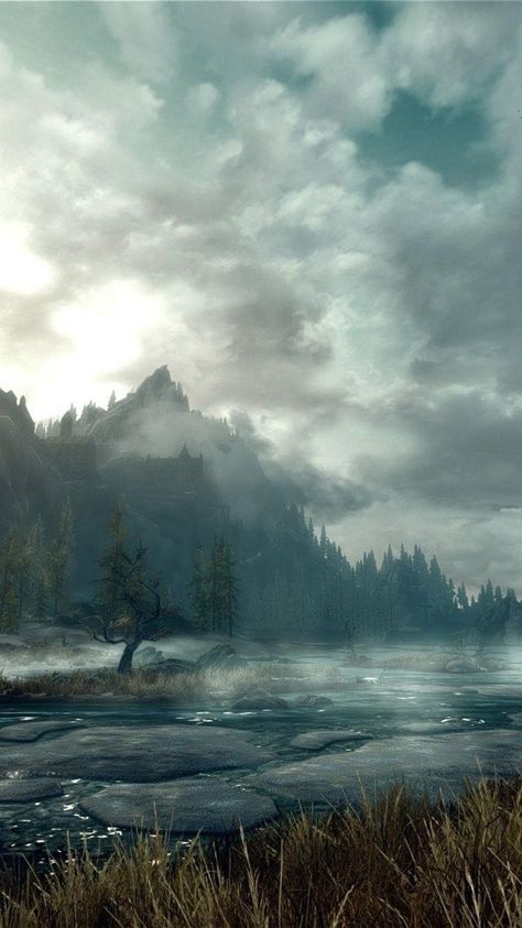 Skyrim Wallpaper Iphone, Dragon Age Wallpaper, Skyrim Wallpaper, Games Iphone, Hole In The Sky, Skyrim Art, Landscape Pencil Drawings, Elder Scrolls Art, Painting References