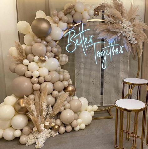 Neutral Balloon Arch, Boho Balloon Garland, Double Stuffed Balloons, Champagne Balloons, Champagne Birthday, 18th Birthday Decorations, Happy Birthday Decor, Balloon Arch Kit, Bridal Shower Balloons