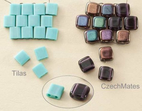 Everything You Ever Wanted to Know About Czech Mates Two Hole Beads – Eureka Crystal Beads Blog Tila Beads Tutorial Free Pattern, Duo Bead Patterns Free, Tila Bead Bracelets, Beading Instructions, Super Duo Beads, Twin Beads, Tila Beads, Bead Weaving Tutorials, Duo Beads