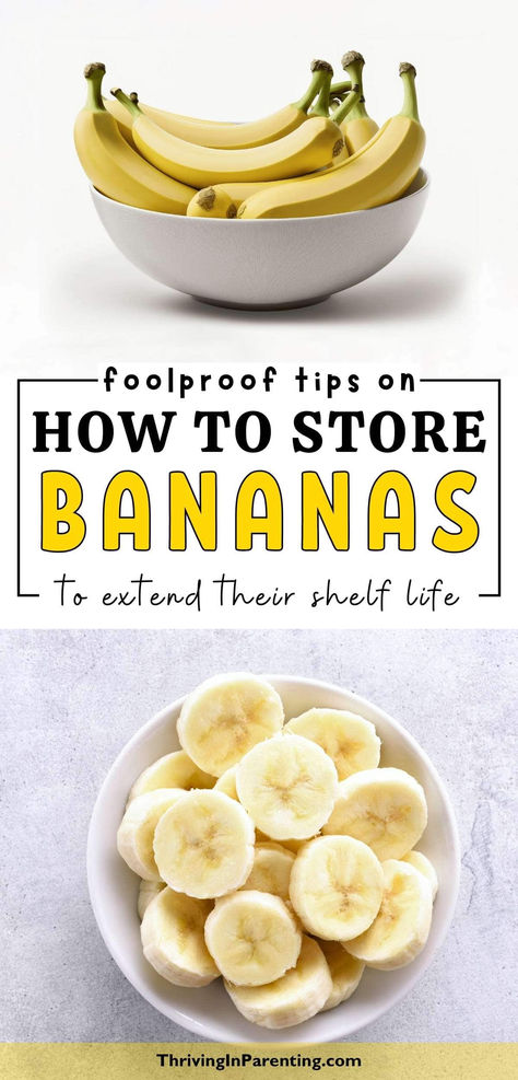 bananas in a bowl Storing Bananas, How To Keep Banana Slices From Browning, How To Keep Bananas Fresh Longer, How To Freeze Ripe Bananas, Keeping Bananas Fresh Longer, How Do You Freeze Bananas, How To Store Bananas, Keep Bananas Fresh, Homemade Pantry