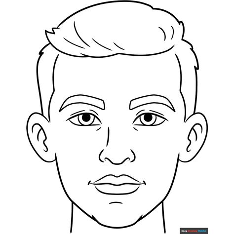 Free Man Face Coloring Page for Kids Man Drawing Easy, Kids Face Outline Tattoo, Face Coloring Pages, Male Face Silhouette, Face Line Art Free Printable, Man Face Outline Drawing, Eye Outline, Male Face Drawing, Pattern Sketch