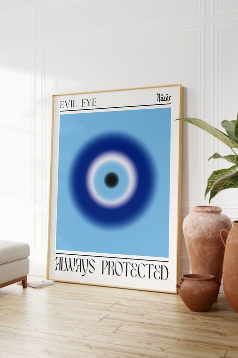 Evil Eye Room Aesthetic, Evil Eye Room, Evil Eye Painting Ideas, Evil Eye Room Decor, Evil Eye Wall Decor, Spiritual Wall Art, Evil Eye Decor, Evil Eye Wall Art, Evil Eye Aesthetic