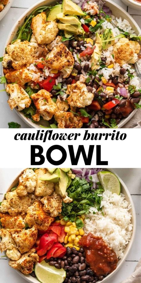 Cauliflower Meals, Cauliflower Burrito, Cashew Dressing, Bowls Healthy, Rice Black Beans, Smart Eating, Veggie Bowls, Bowls Recipes, Healthy Apps