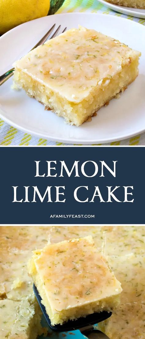 Essen, Lemon And Lime Cake, Fresh Lemon And Lime Recipes, Lemon And Lime Recipes, Lemon Lime Cake Recipe, Lemon Lime Cake, Lime Cake Recipe, Lemon Sweets, Feast Recipes