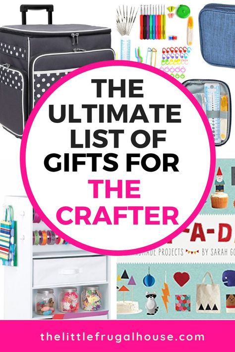 Shopping for a crafty person on your list? This is the ultimate list of best gifts for crafters. Organized by price range, you'll find the perfect gift in your budget for the crafty person on your list! Crafters Gift Basket Ideas, Craft Lover Gifts, Gifts For A Crafty Person, Christmas Gift Ideas For Crafters, Gift For Creative Person, Gift For Crafter, Christmas Gifts For Crafters, Crafter Gift Basket, Gifts For Crafty People