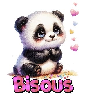 Gif Bisous avec Panda Calin Gif, Panda Gif, Image Halloween, Beautiful Good Night Images, Image Chat, Night Images, Good Night, Gif, Signs