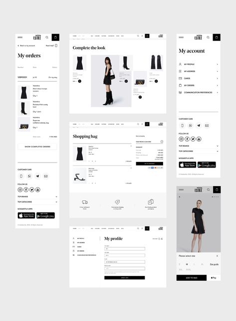 Web Design-Templates & Layouts Shopify Clothing Store Design, Fashion Store Website Design, Online Shopping Sites Design, Fashion Ecommerce Web Design, Clothing Brand Website Design, Clothing Website Design Inspiration, Clothing Brand Website, Online Store Web Design, Ecommerce Ui Design