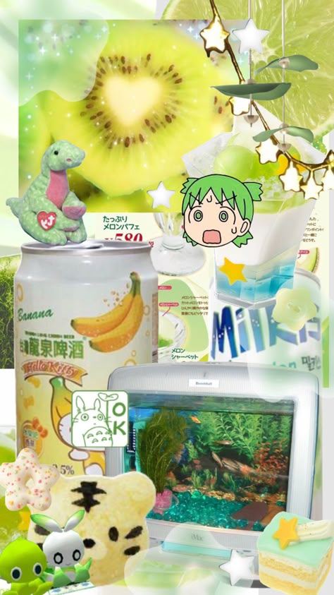 #green #yellow #yellowandgreen #cute #japan #melon Yellow Y2k Wallpaper, Yellow And Green Wallpaper, Green Yellow Aesthetic, Green And Yellow Wallpaper, Cute Shuffles, Toro Inoue, Pink Kawaii, Wallpaper Doodle, Phone Layouts