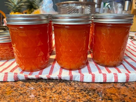 Fresh Papaya Jam Mango Habanero Jam Recipe, Mango Habanero Jam, Papaya Jam, Habanero Jam, Zucchini Jam, Habanero Jelly, Strawberry Rhubarb Jam, Mango Jam, Pear Jam