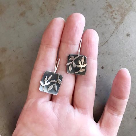 Metal Clay Earrings, Keum Boo Jewelry, Etched Jewelry, Silversmithing Jewelry, Art Clay Silver, Rabbit Jewelry, Silver Metal Clay, Silversmith Jewellery, Metalsmithing Jewelry