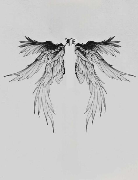 Back Wing Tattoos Men, Tattoo Angel Wings Back, Collar Bone Tattoo For Men Ideas, Lucifer Wings Tattoo, One Wing Tattoo, Winged Man Tattoo, Back Tattoos For Guys Wings, Closed Angel Wings, Arch Angel Tattoo