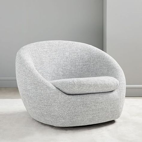 Cozy Swivel Chair | west elm Cozy Swivel Chair, Oversized Furniture, Futuristic Furniture, Cozy Chair, Round Chair, Mid Century Armchair, Room Planning, Mid Century Chair, Steel Furniture