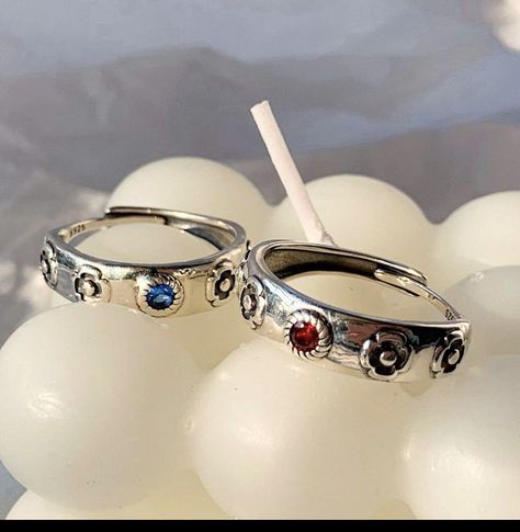 Wlw Promise Rings, Howls Moving Castle Matching Rings, Matching Silver Rings, Howl's Moving Castle Rings, Matching Promise Rings Couple Unique, Aesthetic Promise Rings, Howls Ring, Couple Rings Aesthetic, Howl Ring