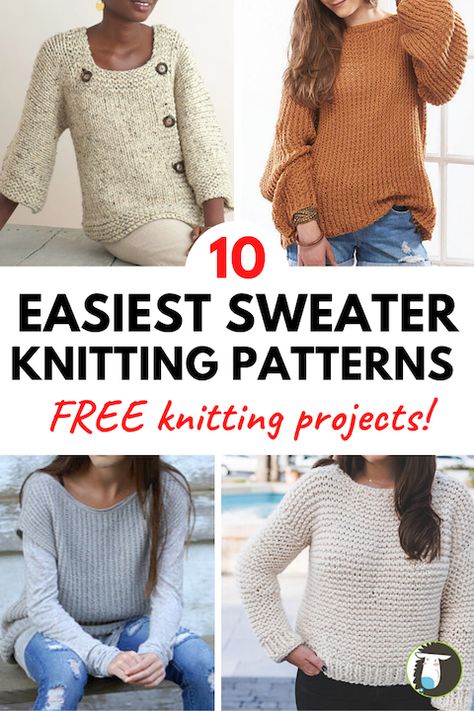 Easy Pullover Sweater Knitting Pattern, Women Sweater Knitting Pattern Free, Easy Sweaters To Knit Free Pattern, Knitted Jerseys For Women Free Patterns, Beginner Jumper Knitting Pattern, Easy Sweater Patterns To Knit, Knitted Jersey Patterns For Women, Knitted Jumpers For Women Free Patterns, Women Sweater Knitting Pattern