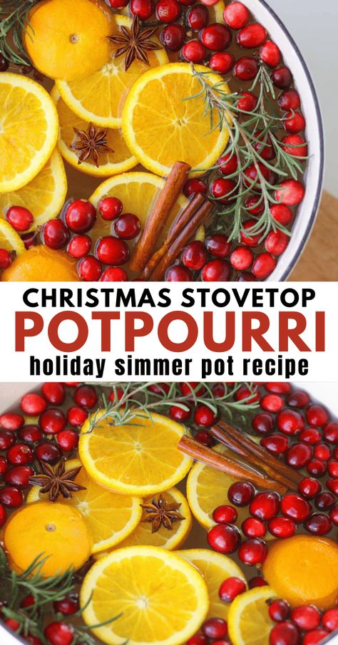 Having this Christmas potpourri recipe simmering in a pot of hot water on the stovetop will make your house smell delicious and festive! Make it fresh or dried to give as gifts! How To Make Potpourri, Holiday Potpourri, Homemade Potpourri, Dried Potpourri, Potpourri Gift, Simmer Pot Recipes, Stove Top Potpourri, Simmering Potpourri, Potpourri Recipes