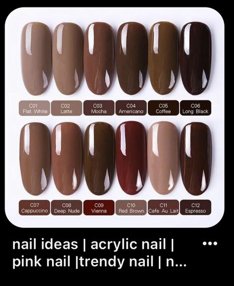 Red nails brown nails nude nails neutral nails fall nails fall trendy nails red fall nails Builder Gel Autumn Nails, November Nails Ideas Solid Color, Pyramid Nail Colors, New Fall Nail Colors 2024, Brown Dip Nail Colors, Brown Nail Shades, November Nail Colours, Rose Brown Nails, Brown Red Nail Polish