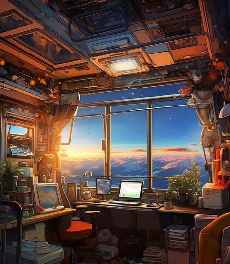 Anime Interior, Environmental Concept Art, Wallpaper Universe, Scifi Interior, Wattpad Background, Futurism Art, Spaceship Interior, Anime Room, Vr Games