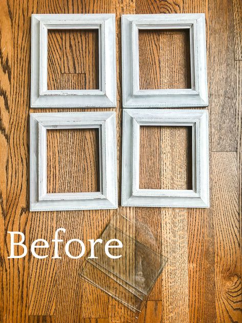 How to Turn Old Frames into Antique Mirrors - Bless'er House How To Antique Picture Frames, Picture Frame Mirror Diy, Repaint Picture Frames Diy, Painting Old Picture Frames, How To Decorate A Frame, Old Photo Frames Ideas Diy, What To Do With Old Picture Frames, Picture Frame Glass Crafts, Small Picture Frame Ideas