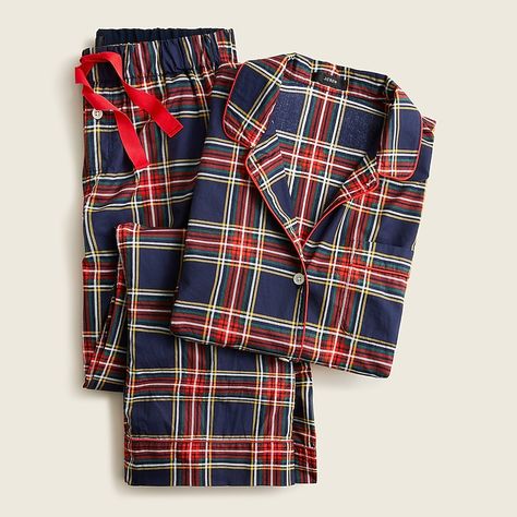 Tartan Material, Stewart Tartan, Plaid Pajamas, Ralph Lauren Long Sleeve, Menswear Inspired, Cotton Pyjamas, Long Sleeve Pyjamas, Plaid Flannel, Red Plaid