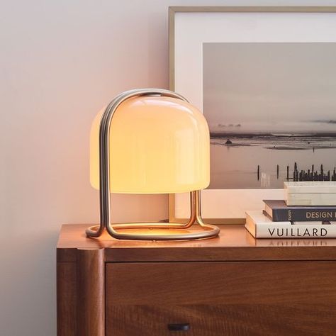 Remy Table Lamp (12") | West Elm Smart Bulbs, Side Table Lamps, Task Lamps, Lampe Design, Bedroom Lamps, Modern Lamp, Modern Table Lamp, Lamps Living Room, Modern Table