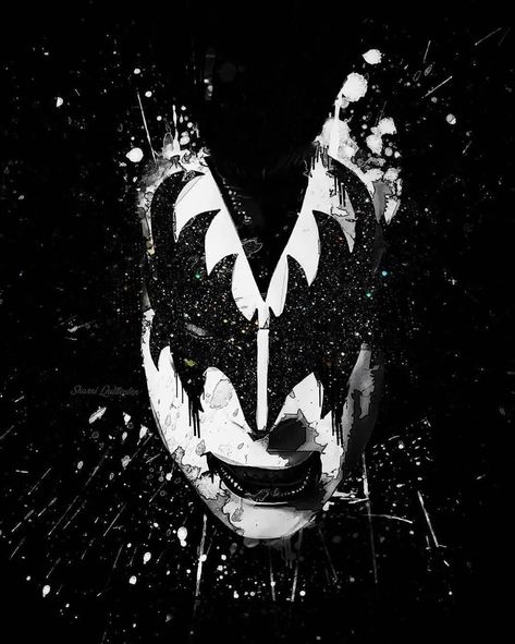 Wallpaper Iphone Kiss, Green Wallpaper Iphone, Kiss Artwork, Cracked Mirror, Gene Simmons Kiss, Kiss Tattoos, Kiss Army, Kiss Pictures, Kiss Art