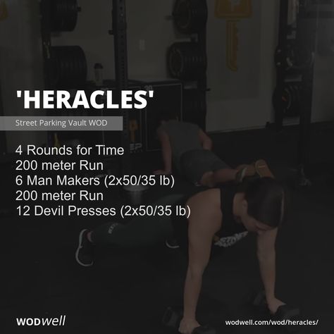 “Heracles” is one of the 25 workouts from Street Parking's @streetpartking "Vault" series. These workouts were designed with 25 of Street Parking’s all-time favorite workouts. Members completed the workouts over the course of 25 weeks - one each week. Scaling Options AMRAP in 18 minutes 30 seconds Plank Shoulder Taps 8 Goblet Squat and Presses (24/16 kg) 30 seconds Plank Shoulder Taps 8 Burpees Street Parking, Street Parking Workout, Wod Workouts, Ab Wod Crossfit, Shoulder Wod Crossfit, Overhead Squat Wod, Partner Wod Crossfit You Go I Go, Plank Shoulder Taps, Fighter Workout