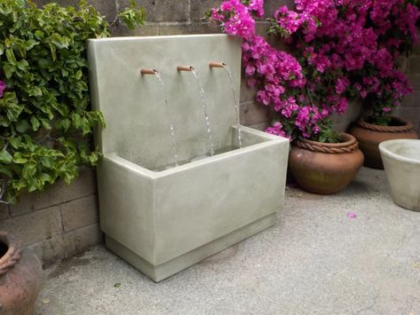 Outdoor Wall Fountains, Concrete Fountains, Outdoor Fountains, Diy Garden Fountains, Stone Fountains, Small Fountains, Fountain Feature, Water Fountains Outdoor, Outdoor Fountain