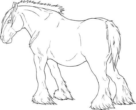 Draft Horse Lineart by AusDerTiefe on DeviantArt Horse Lineart, Horse Head Drawing, Horse Outline, Horse Wall Decals, Half Sleeve Tattoos Drawings, Shire Horse, Horse Sketch, Creepy Drawings, Clydesdale Horses