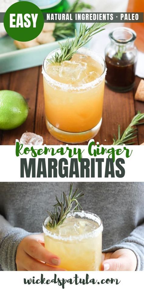 Ginger Margarita, Fruity Drink Recipes, Rosemary Cocktail, Ginger Cocktails, Spring Allergies, Lemon Drink, Fancy Cocktails, Paleo Recipes Easy, Fruity Drinks